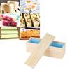 DIY Rose Pattern HandMade Bread Soap Mould Silicone Liner Mold Cake Making Wooden Box(Sky Blue