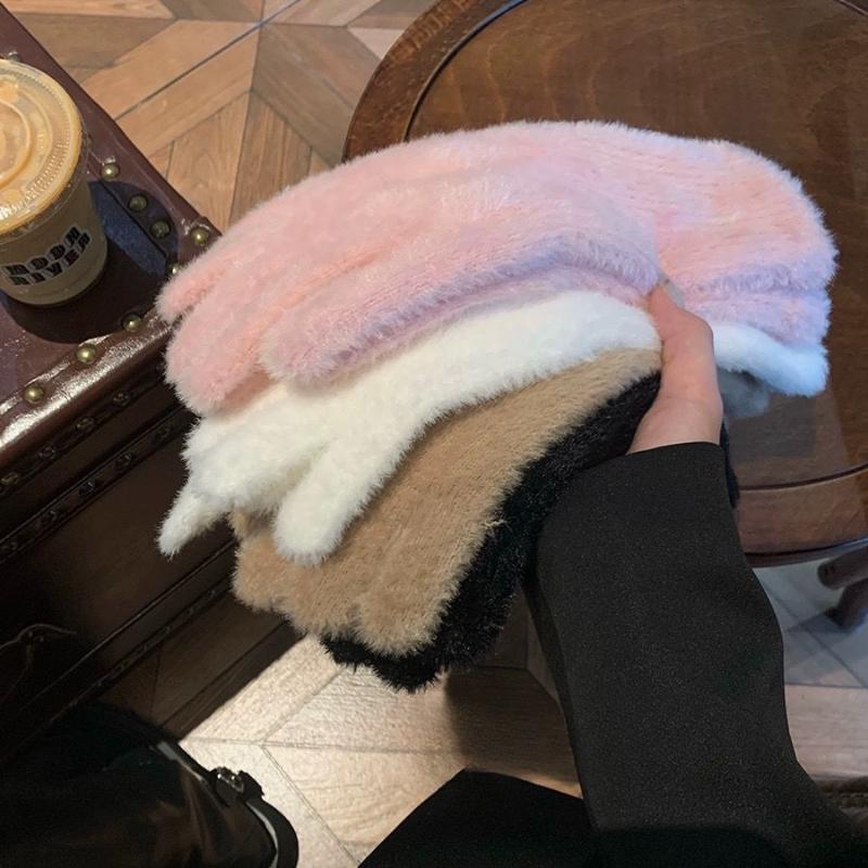 Winter Gloves Female Warm Dew Finger Touch Screen Play Mobile Phone Student Writing Cold Ride