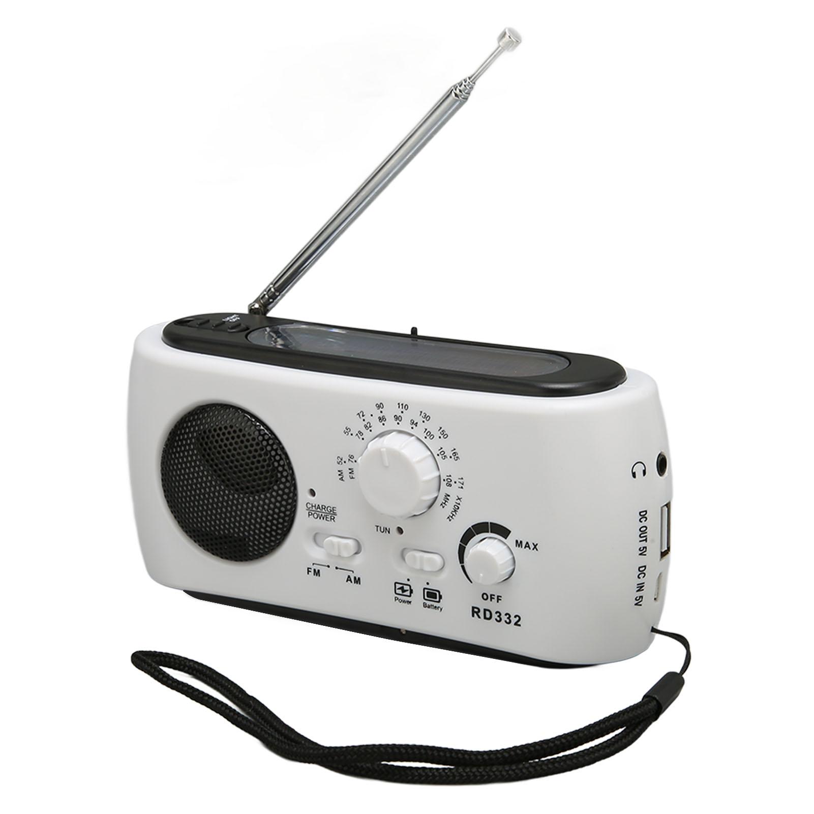 

Многофункциональное аварийное радио на солнечной батарее с функцией фонарика для белый