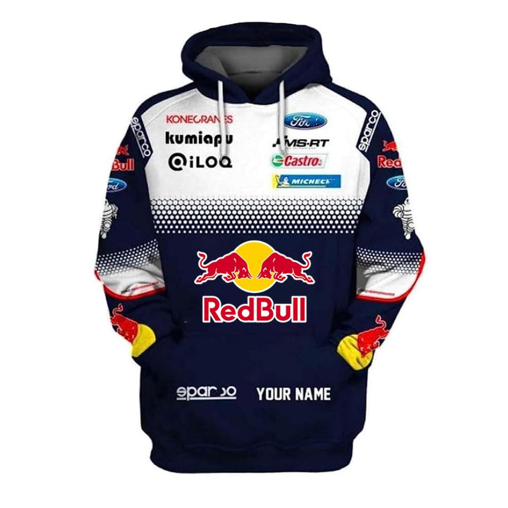 American High Street Men's Autumn Racing and Motorcycle Wear, Red Bull Niche Style, Versatile Top, New Printed Long-sleeved Style