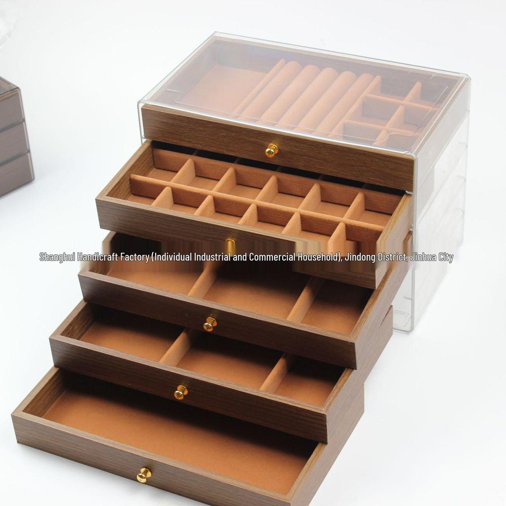 Large Capacity Walnut Jewelry Storage and Display Box
