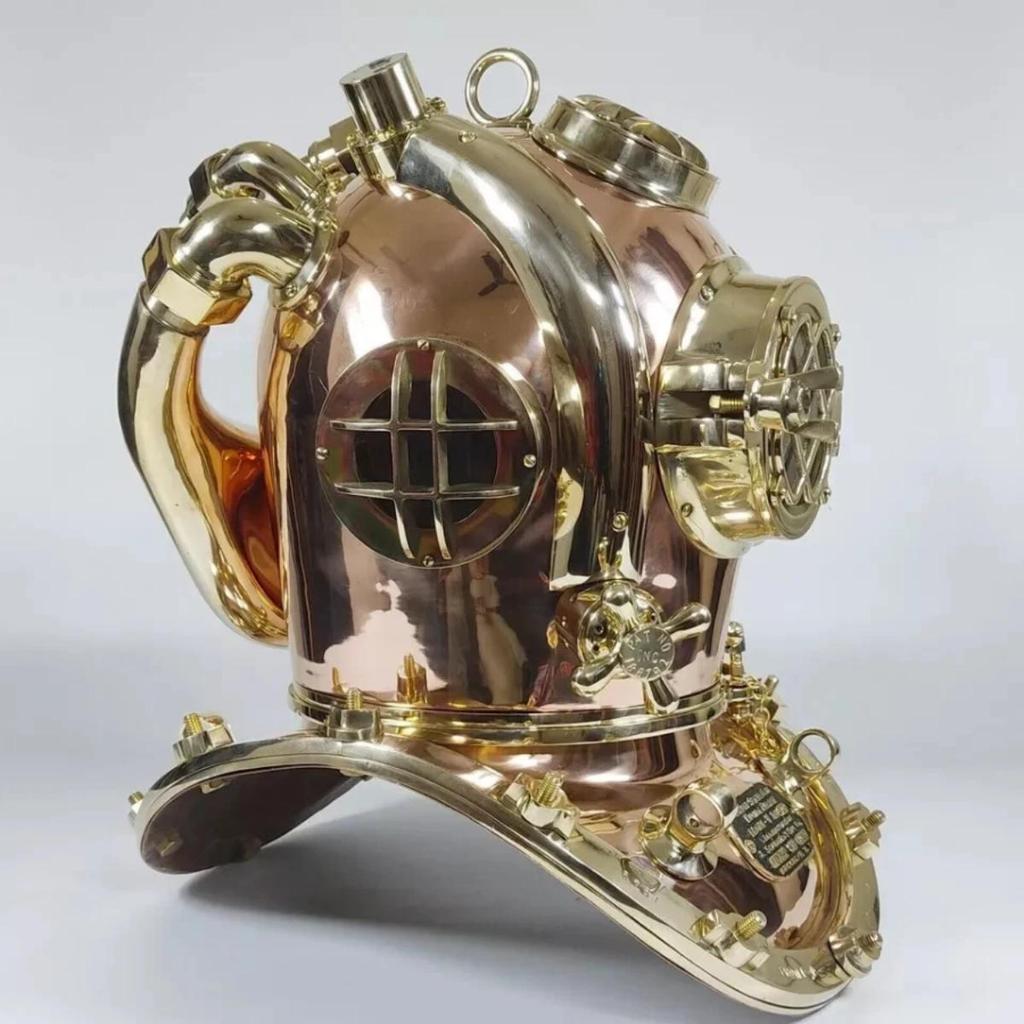 Copper Brass Diving Helmet US Navy Mark V Deep Sea Scuba Divers Heavy Helmet