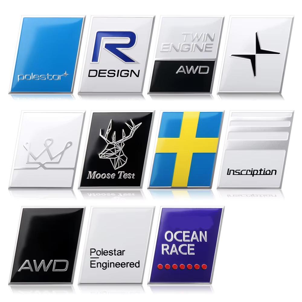Car Trunk Logo Sticker Decoration Accessories For Volvo Rdesign Polestar AWD S60 XC60 XC40 XC90 V60 S80 S90 V90 T6 T5 T8 D5 S60L