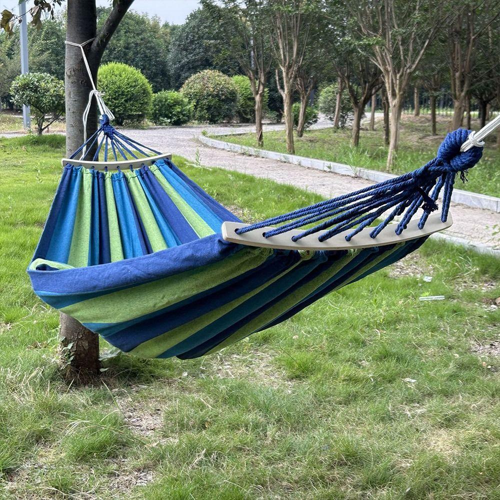 Thick Canvas Camping Hammock Good Load-bearing Swing Hammock Hanging Bed Beach Leisure Activities
