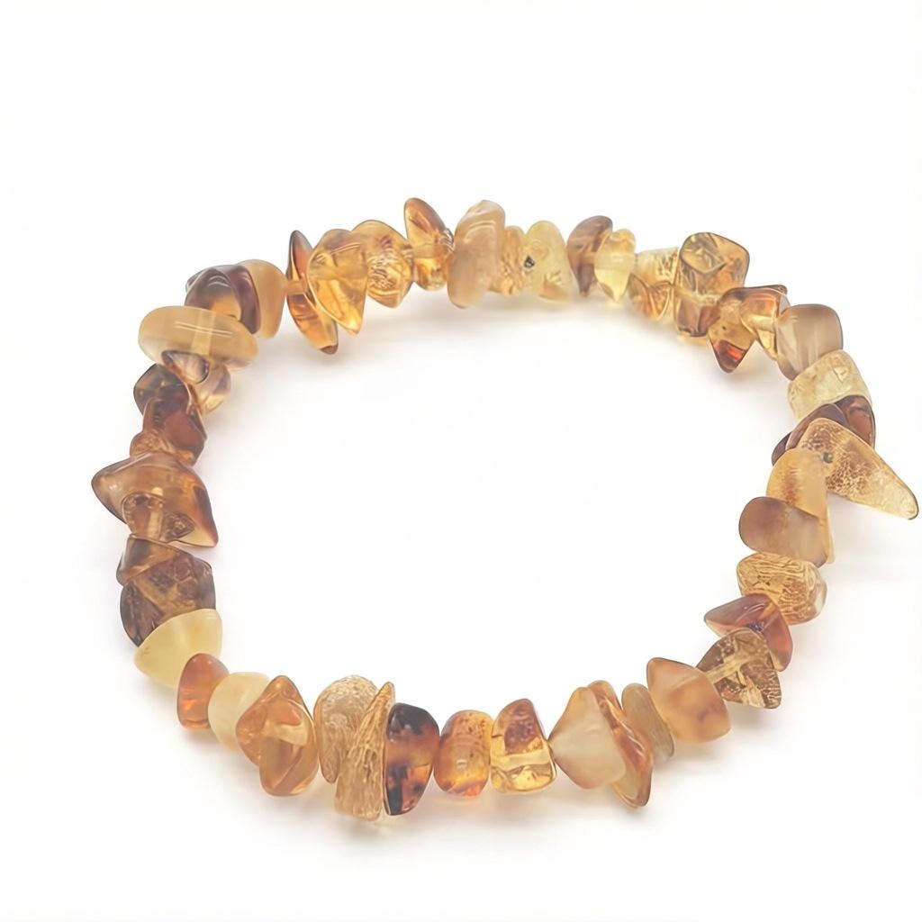 Natural stone gravel bracelet, natural crystal chalcedony beaded elastic rope bracelet, incentive gift, fluorite gravel bracelet.
