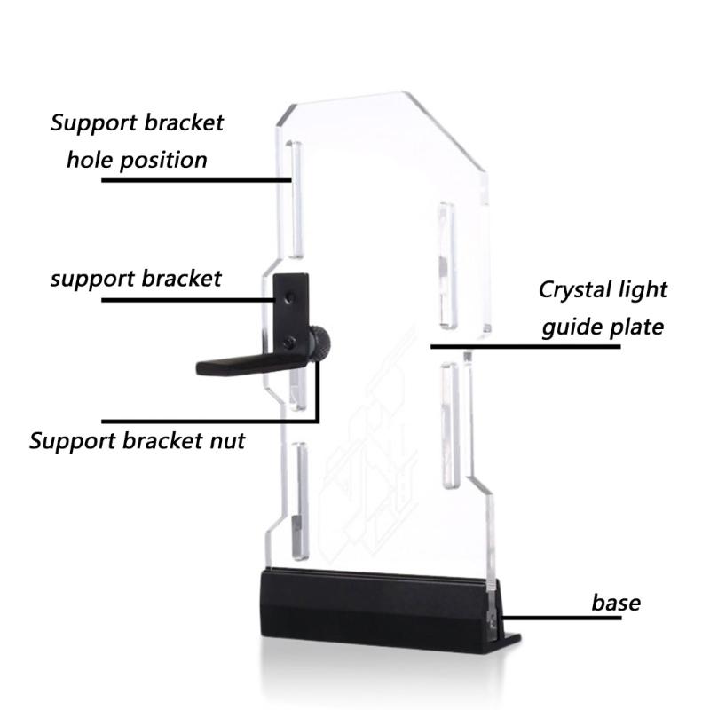 Multiple Position Acrylic GPU Support Stand Featuring ARGB Light Synchronization Technology for Desktop PC Case