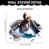 Halloween Wall Stickers 3D Effect Broken Wall Zombies Broken Wall Floor Stickers Pvc Self-Adhesive Bedroom Living Room Horror