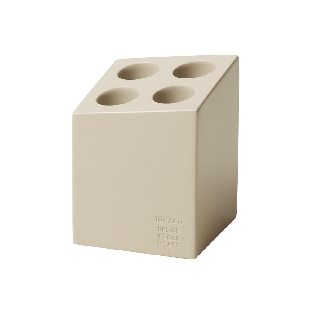 ideaco (Ideaco) Umbrella Stand, Matte Beige, Holds 4 Umbrellas, Mini Cube
