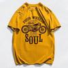 Men's T-shirt Muscles Top Graphic Streetwear O Neck Male Tee Shirts Motorcycle Yellow Clothes Basic High Quality Chic S Kpop