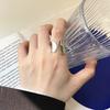Minimalist Silver Color Cuff Rings for Women Couples New Fashion Creative Smooth Pattern Geometric Party Wedding Jewelry Gifts