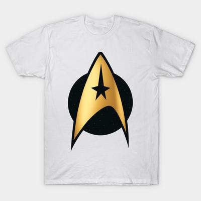 Men Black Print T-shirt Star Trek No-Cut Transfer Paper Print Cotton Tshirt
