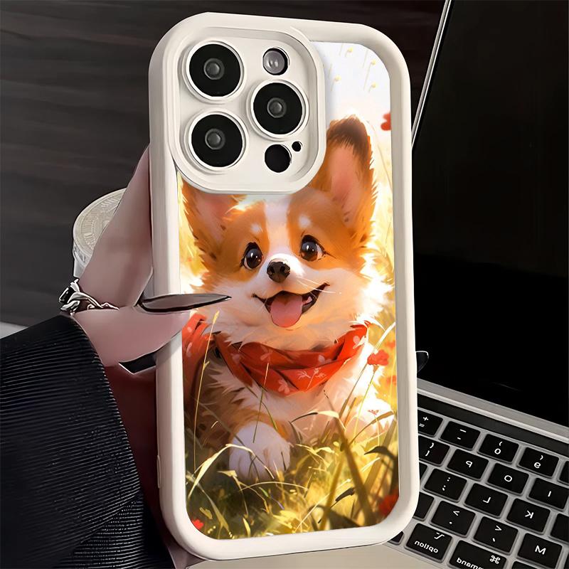 Phone Case for iPhone 17 Air 16E 15 16 Pro Max Corgi Dog Cute Cover 14 Plus 13 12 Mini Soft Shell Silicone Fundas
