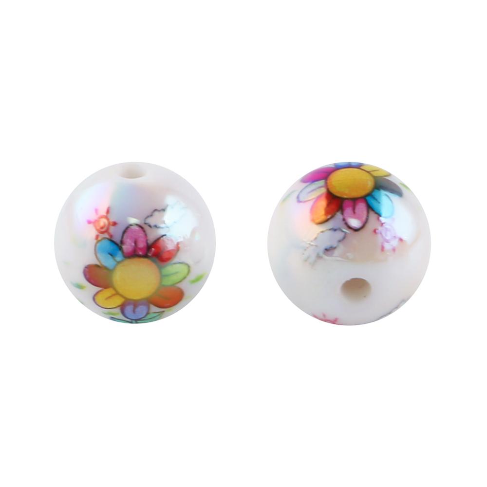 

10/20Pcs 15MM Acrylic Printed Beads For DIY Accessories, Keychains, Backpack chains, Necklaces, Bracelets, Etc 10Pcs