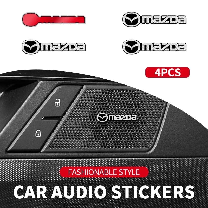 3D Car Styling Sticker Aluminum Emblem Interior Speaker Audio Badge for Mazda Sticker Accessories For MS Atenza Axela CX-3 CX-5