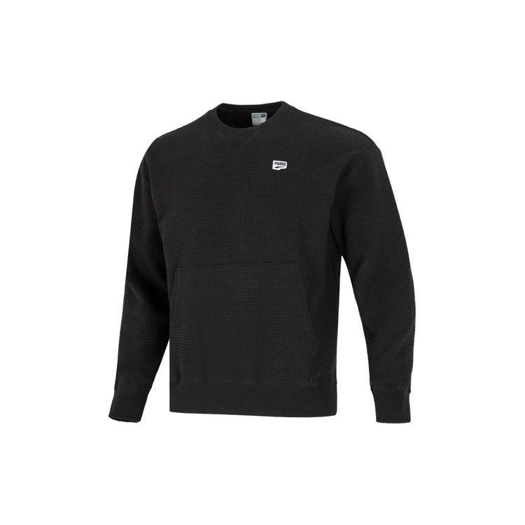 PUMA Downtown Sweatshirts Men's Black Crew Neck Moderate Regular 537730-01