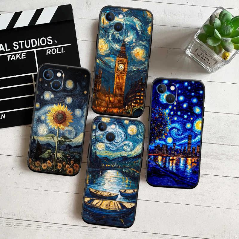 Starry Night Van Gogh Painting Phone Case for OPPO A3 Pro A72 A74 A76 A77 A77S A78 A79 A94 A95 A96 A18 A40M A58
