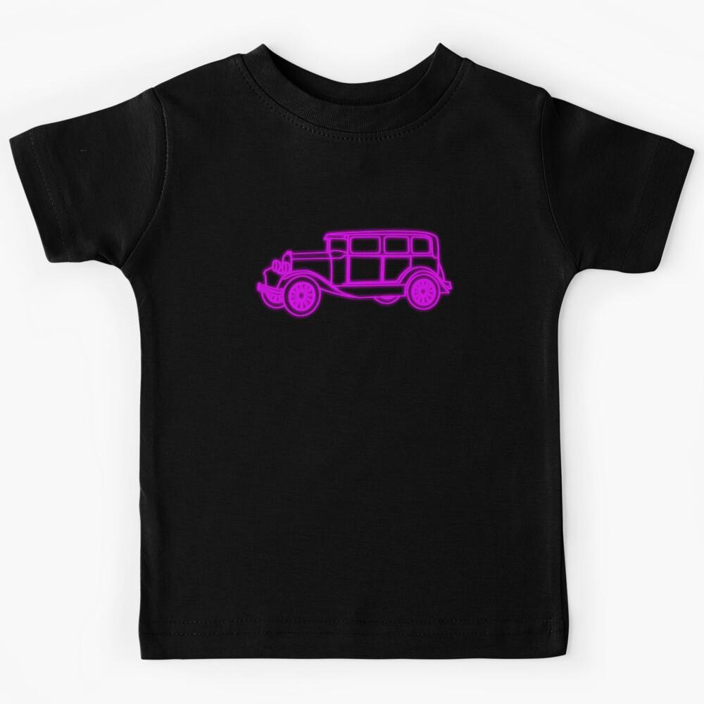 1928 Vintage American Car in Neon Purple Kids T-Shirt 100
