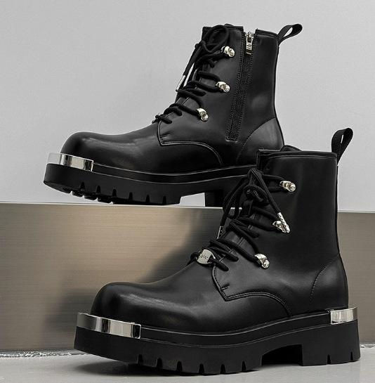 Height-increasing Martin boots men's high-top autumn and winter fashion retro British wind locomotive tooling boots 70055