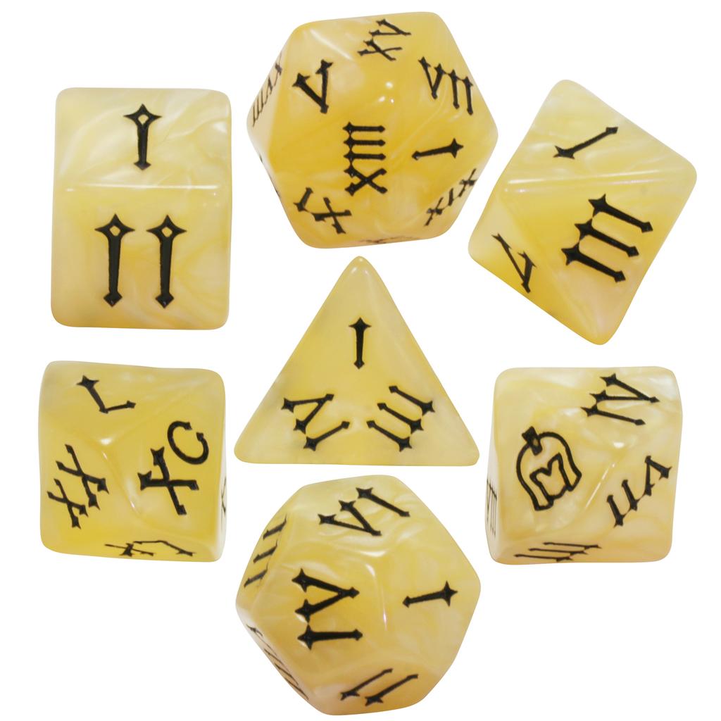 DND Dice Set 7pcs Marble Effect Polyhedral Dice with Roman Digital D4-D20 for Tabletop Game DND TRPG