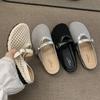 Cool summer niche woven mesh breathable flat bottom bag head half support shoes women's 2025 new one-pedal sandals
