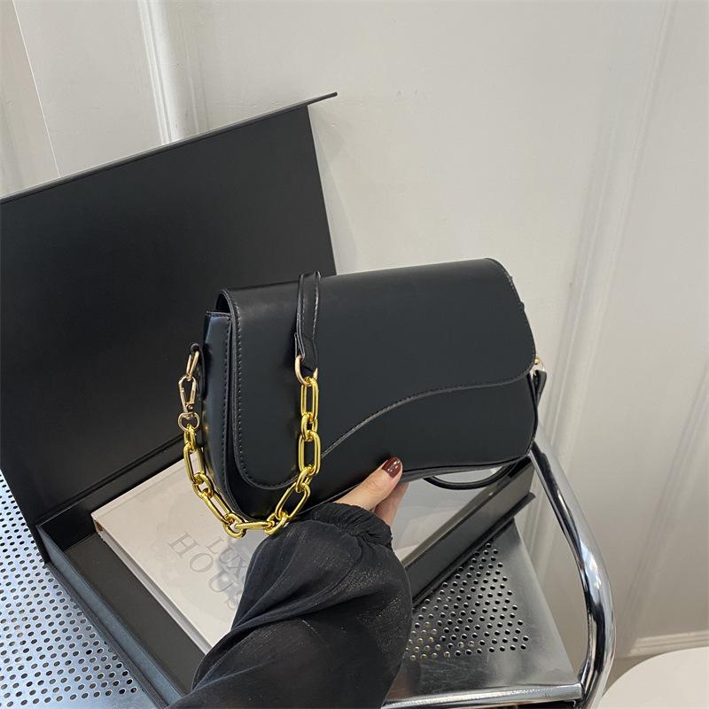 Yogodlns Vintage Leather Crossbody Bags for Women Designer Female Small Flap Shoulder Underarm Bag Armpit Handbags and Purses