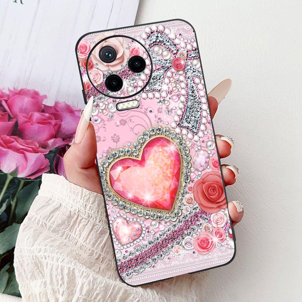 For Infinix Note 12 Pro 4G Case X676B Silicone Cute Cat Fashion Flowers Painted Cover For Inifnix Note 12 Pro Phone Case Bumper