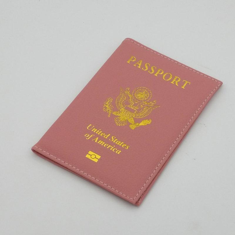 Personalisierte Leder USA Passhülle Personalisierter Reisepasshalter Amerikanische Geldbörse Hüllen für Reisepässe Mädchen Amerika