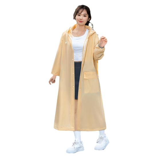 Yousheng Hooded Raincoat Waterproof EVA Button Zipper Closure Reusable Adults Ultralight Rainproof Thick Portable Outdoor Travel Rain Jacket Poncho