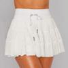 Wish Fashion Lace-Tied Pleated Safety Skirt: Summer Anti-Exposure Mesh Overlay
