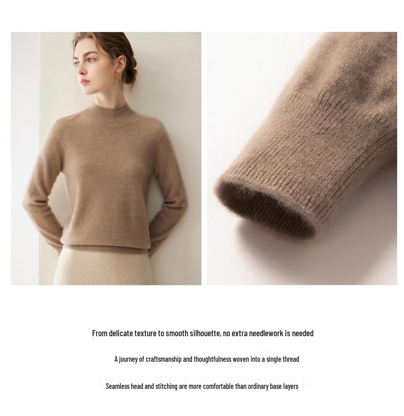 Lekasha Women's 100% Pure Cashmere Round Neck Base Layer Top