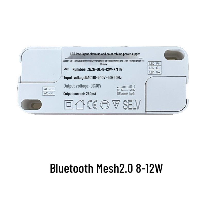 12W Dual-Color Bluetooth Mesh 2.0 Smart Dimming Driver Compatible with Mijia App for Downlight and Spotlight
