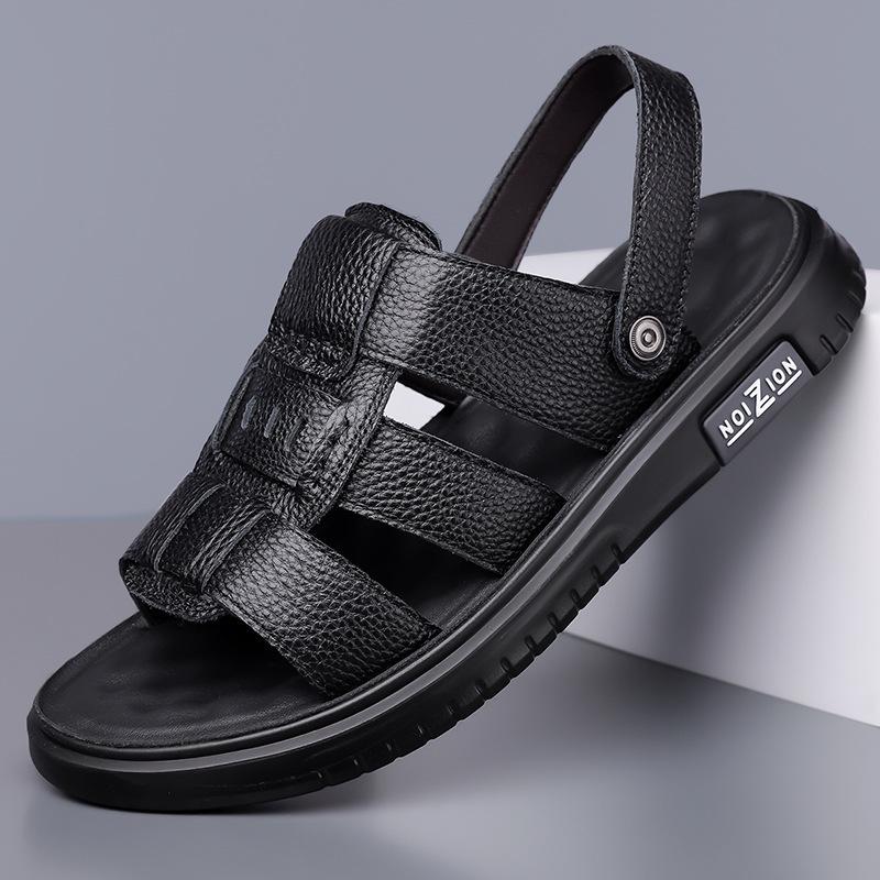 

Men s sandals slipper sole sandals beach 2025 beach leisure summer soft dual-purpose thick new men s leather beach shoes 38