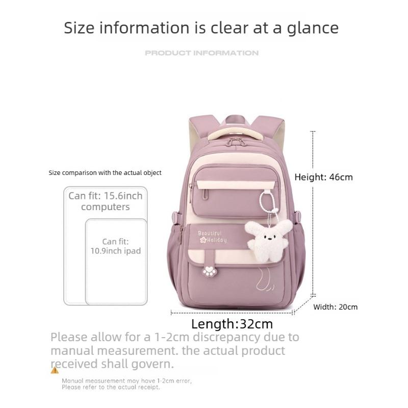 Middle School Backpack for Girls Large Capacity Bookbag Lightweight Fashion Student Backpack Simple Modern School Bags for Teens