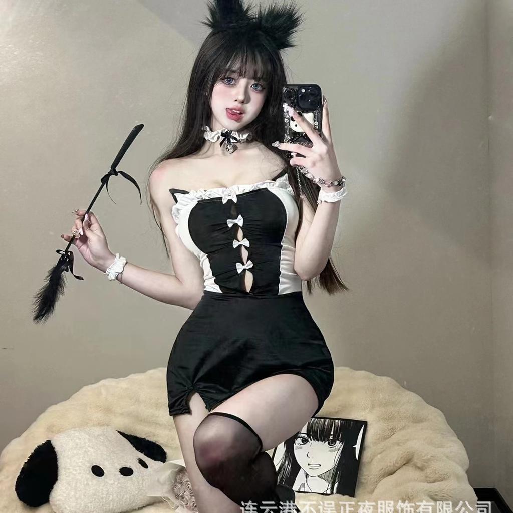 Sexy lingerie pure desire maid suit sexy pussy seduction uniform free pajamas female qqny