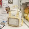 Patterned Fashionable Star Student Backpack With Transparent Compartment