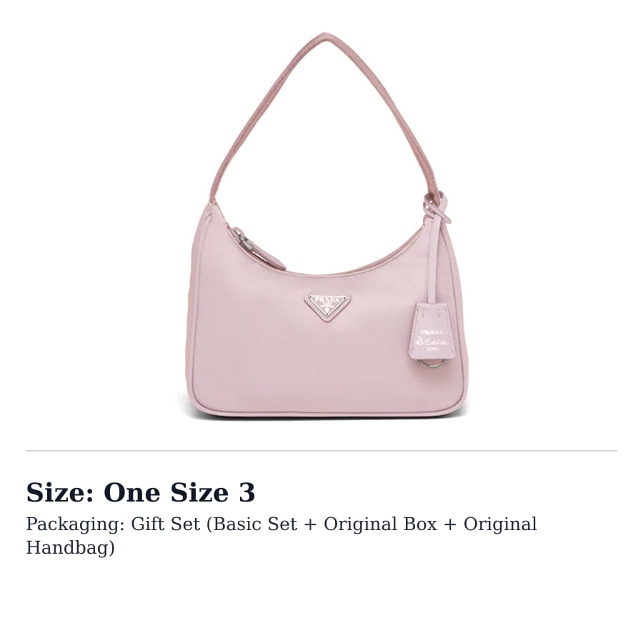 Prada Re Edition Fabric Shoulder Bag, Handbag, Shoulder Bag Women's Pink 1NE515-RDH0-F0E18