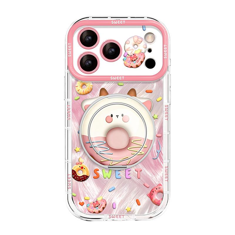 Applicable to iphone16promax iPhone case 17pm fulcrum bracket 15 anti-drop 14 donut 13 cute