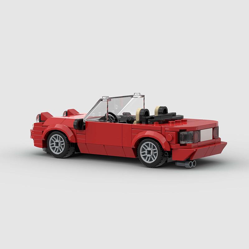 Red Convertible Sports Car MOC Lego-Compatible Building Blocks DIY Children's Educational Toy