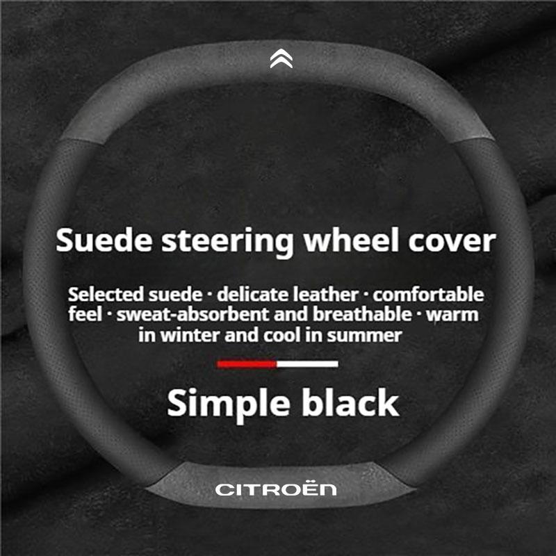 

Breathable Car Steering Wheel Cover for Citroen C4X C5X C5 Aircross e-Berlingo C4 Cactus 2022 2023 2024 Auto Interior Accessory