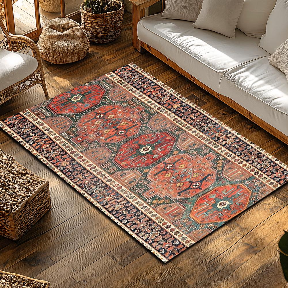 Tappeto Persiano Vintage Tappeto Bohemien Tappetino Antiscivolo Decorazione Casa Tappeto Runner per Soggiorno Tappeto con Motivo Orientale Tradizionale