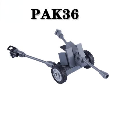 MOC Askeri WW2 PAK36 Topu Asker Yapı Taşları Rakamlar Topçu Silah Aksesuarları Ordu Parçaları Tuğla Oyuncaklar Çocuklar için