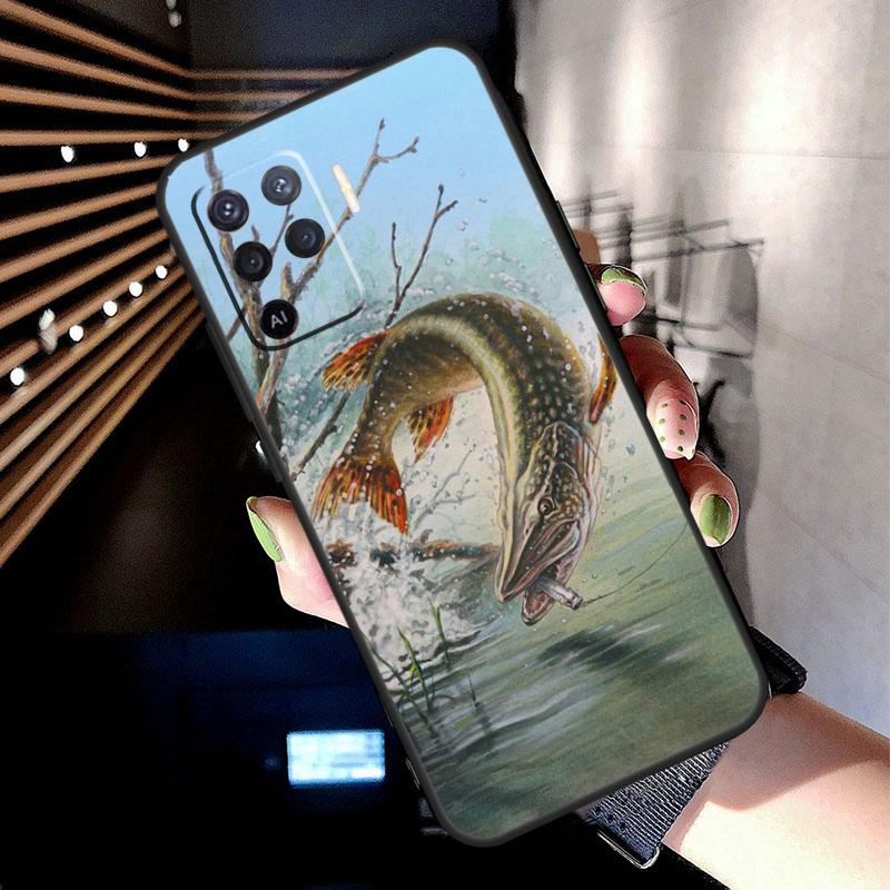 Art Fishing Lure Case For Oppo A78 A98 A18 A38 A58 A60 A80 A40 A77 A57 A17 A74 A54 A94 A96 A76 A16 A15 A5 Pro