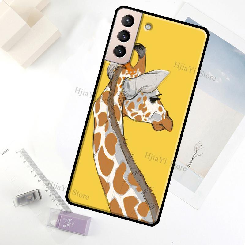 Cute Cartoon Giraffe Case For Samsung Galaxy S23 Ultra Note 20 10 S9 S10 Plus S20 S21 FE S22 Ultra Phone Cover