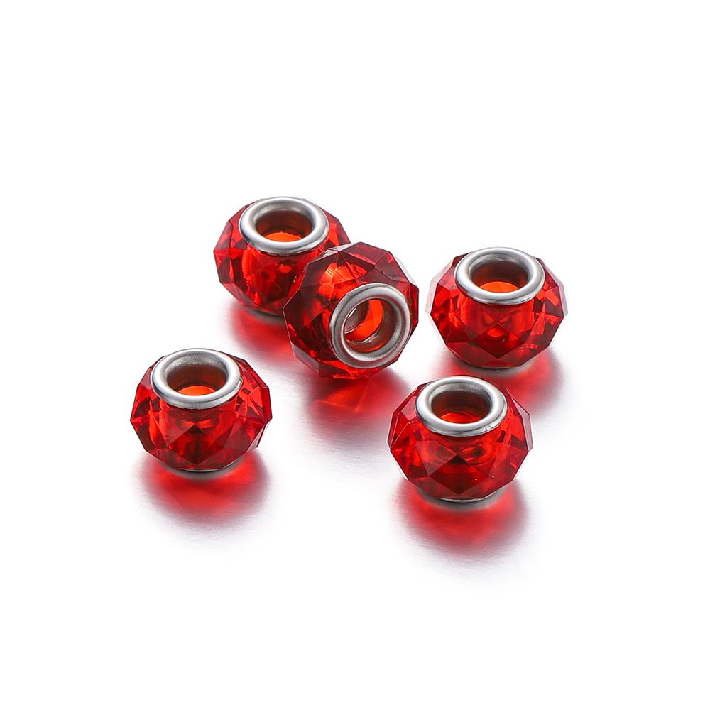 5Pcs 9-14mm Big Hole Halo Dyein Round Plastic Acrylic ABS Lmitation Pearl Beads Charm Loose Counter Jewelry Findings Making