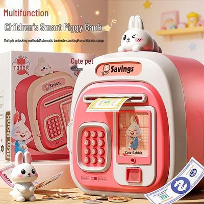 New Year Gift: Children's Piggy Bank Safe - Automatic Money Rolling & Password Protected for Boys & Girls