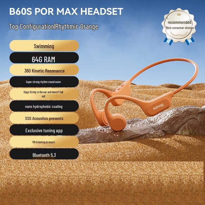 SANAG B60sproMax Bone Conduction Sports Headphones