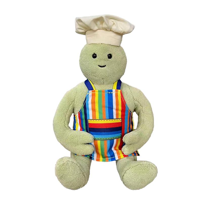 Anime Tiny Chef Show Pluche Speelgoed Cartoon Animatie Gevulde Pop Met Schort Collectie Pluche Speelgoed Kind Verjaardag Kerstcadeaus beige