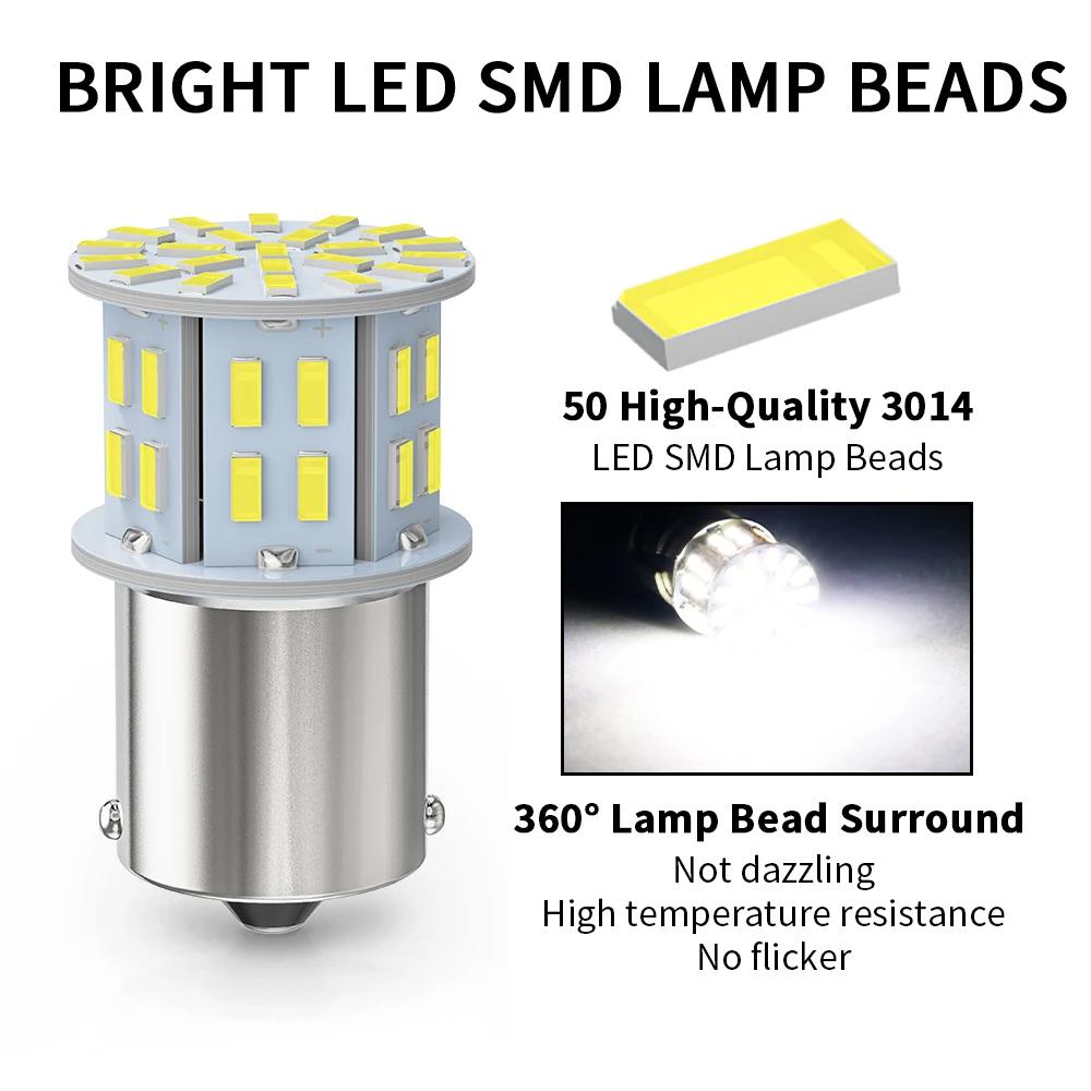 10X LED-pærer 1156 BA15S P21W 3014SMD 1157 BAY15D P21/5W Blinklys DRL Kjørelys Rød Blå Hvit for Lastebil 24V