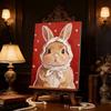 Handmade DIY Pearl Painting Photo of The Little White Rabbit Theme Bedroom Living Room Frameless Diy Handmade Sticky Diamond Creative Canvas Painting