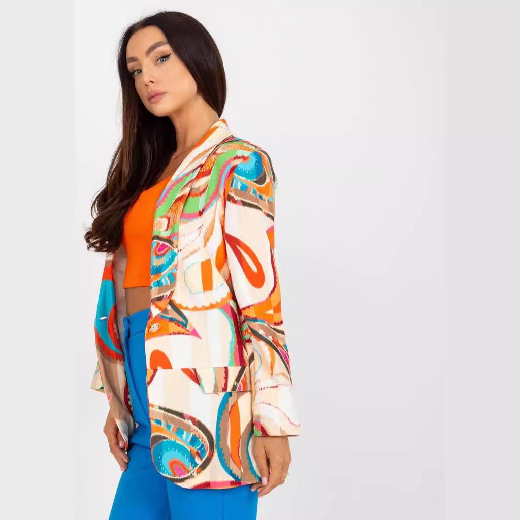 2023 Women's Colorful Pattern Suit Jacket